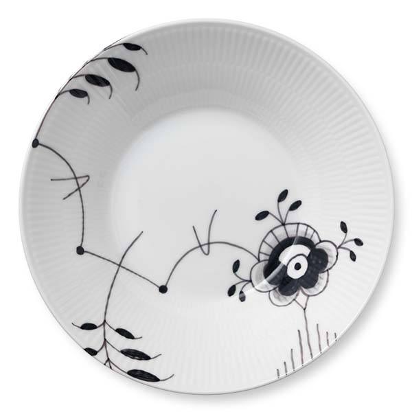 Royal Copenhagen Sort Mega riflet dyb tallerken - 24 cm. - Bahne